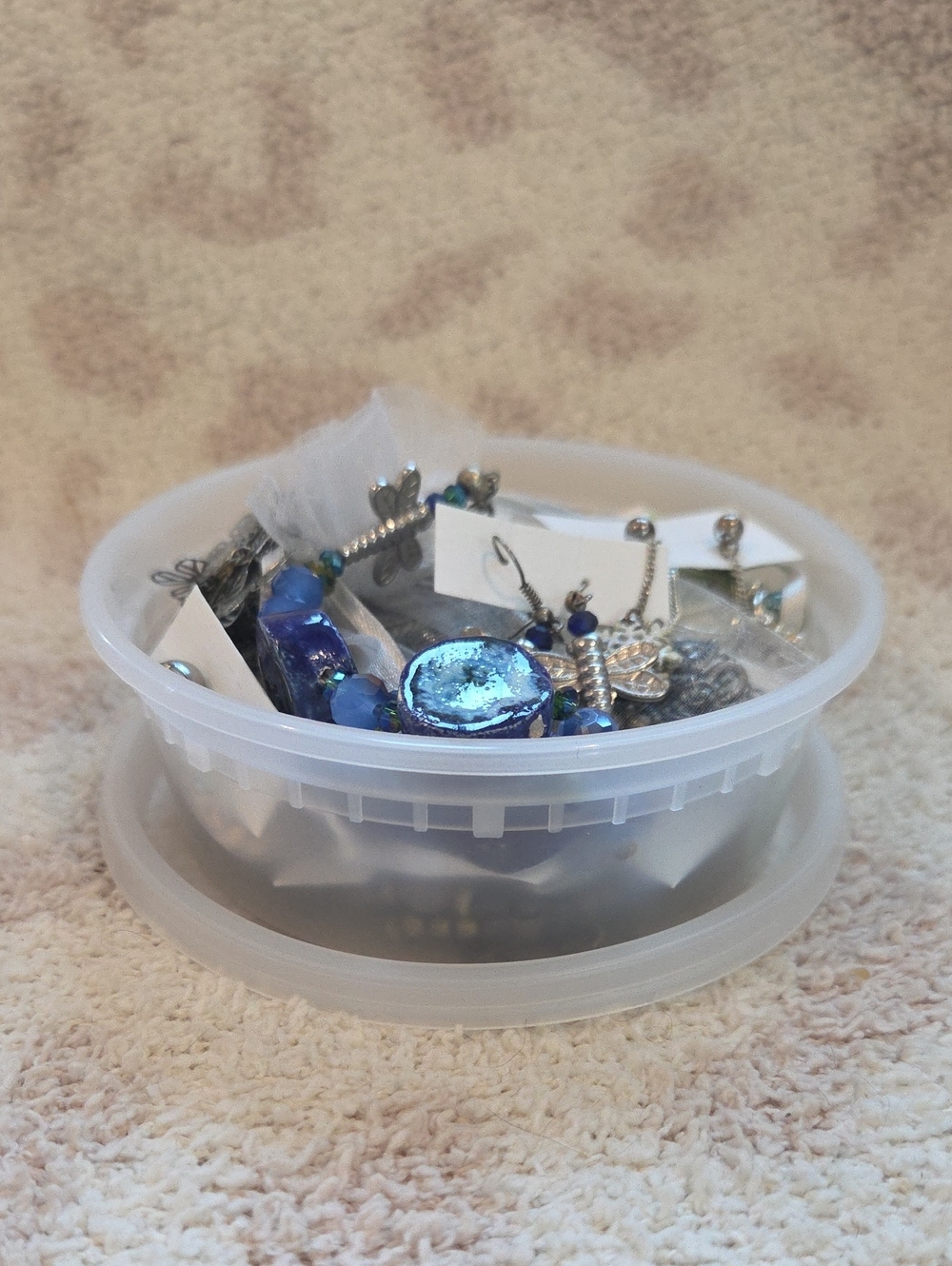 Mystery Jewelry Jar Silvers And Blues